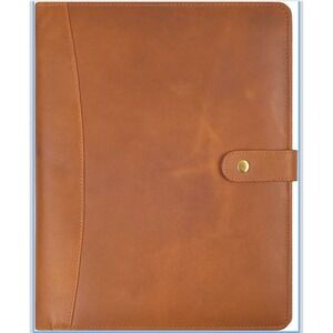 Leather Resume Portfolio Padfolio A4 Organizer Binder Interview Folder Tan